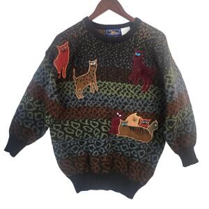 Vintage 20 Ans Mariea Kim Vintage Cat Sweater Dead Stock Women’s SZ M NWT